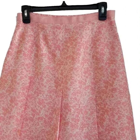Banana Republic Women's Pink Floral Silk Lined A-Line Skirt - Picture 7 of 12